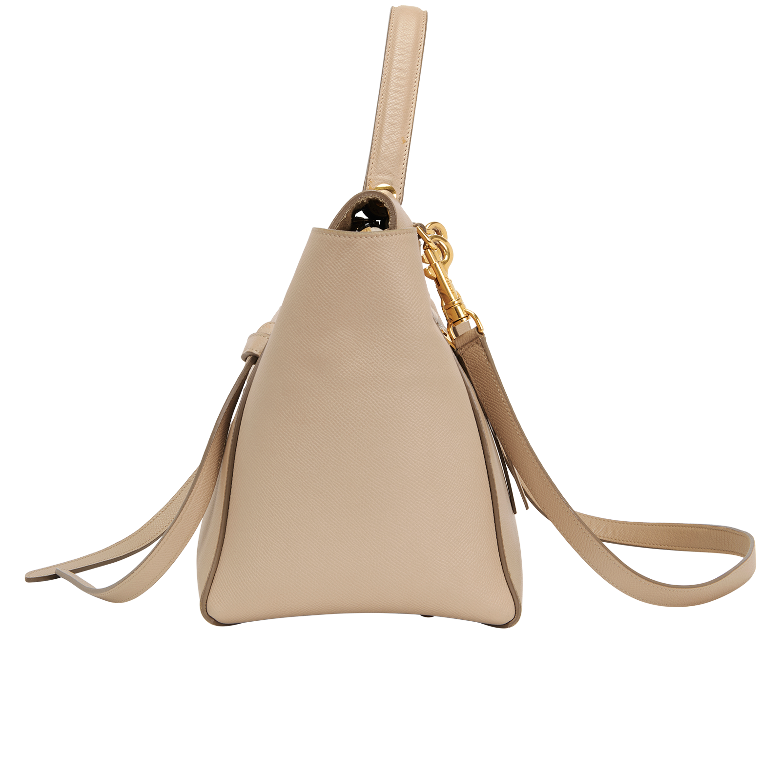 Mini Belt Bag, &pound;495, Handbags, Taupe, Leather, Bottom view